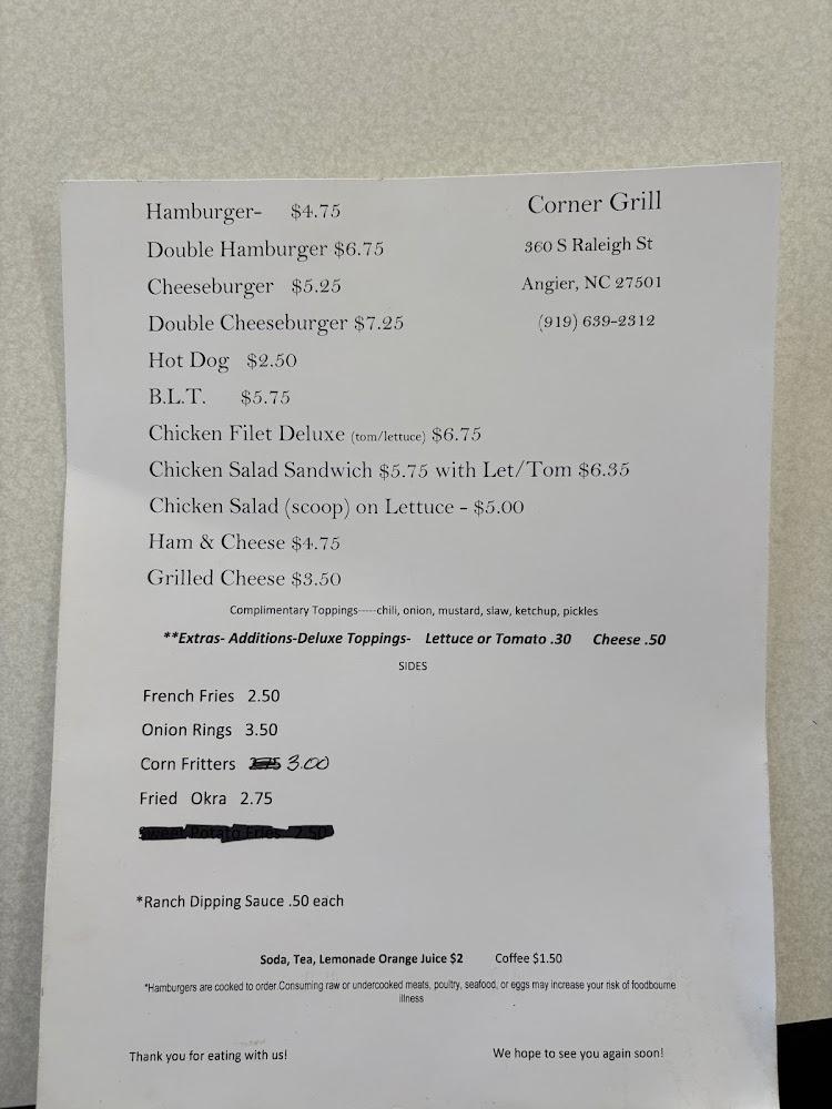 Corner Grill Menu image 2